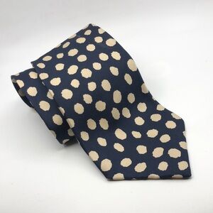 VTG Sulka Abstract Polka Dot Dark Blue, Off White Timeless Pattern Luxurious tie